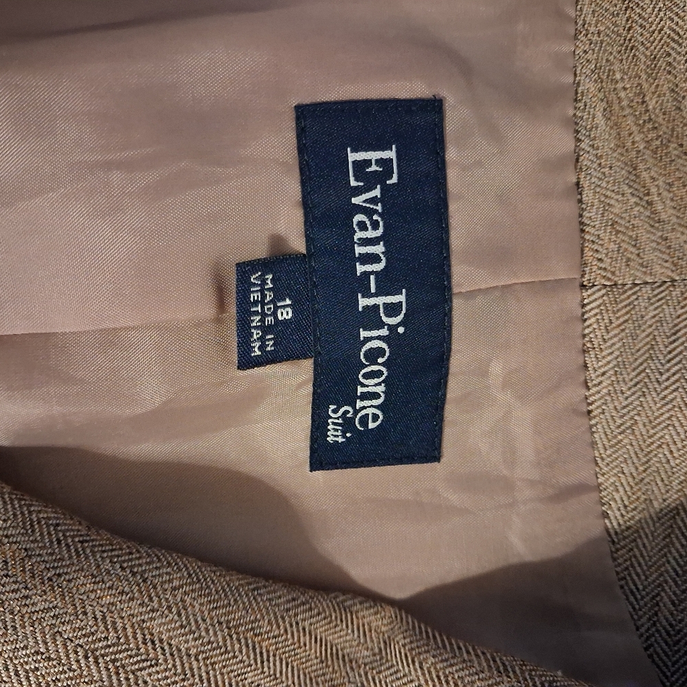 Beige Herringbone Blazer Womens Size 18 - Picture 8 of 8